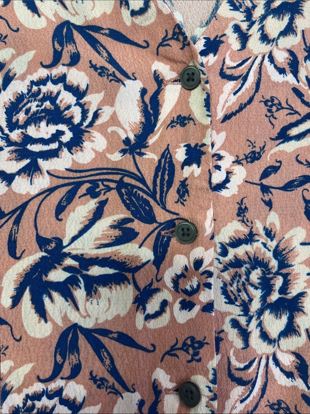GAP Pink Floral Button Front Dress Pockets Rayon Boho Cottagecore Size 4 - Picture 6 of 16